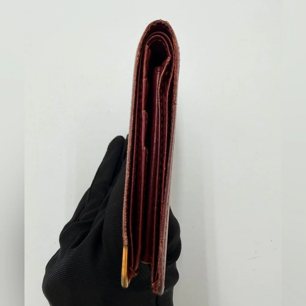 Must de Cartier Paris Vintage Oxblood Leather Wallet w/ Authenticity Card